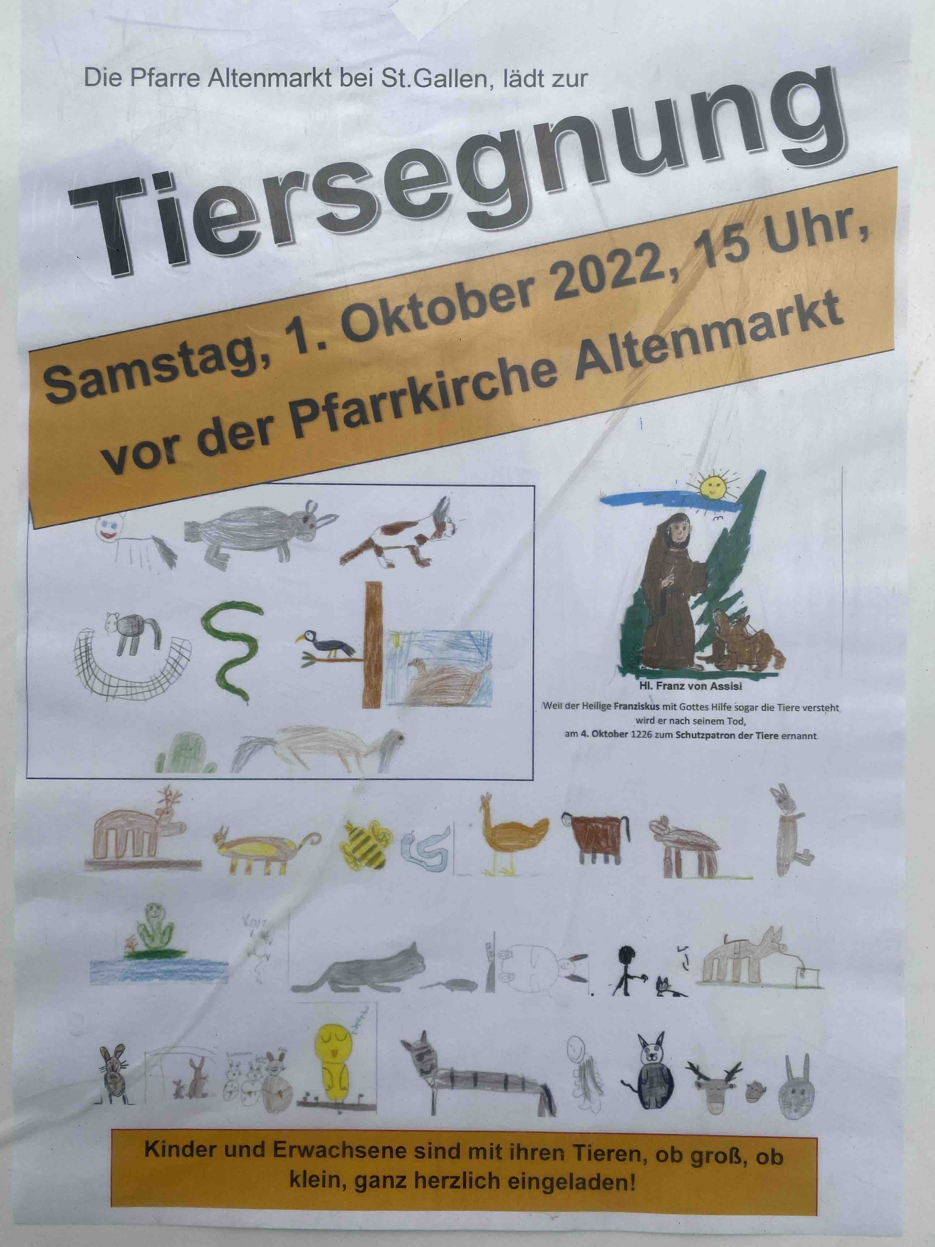 Tiersegnung in Altenmarkt  / Manuela Andrä Plakat